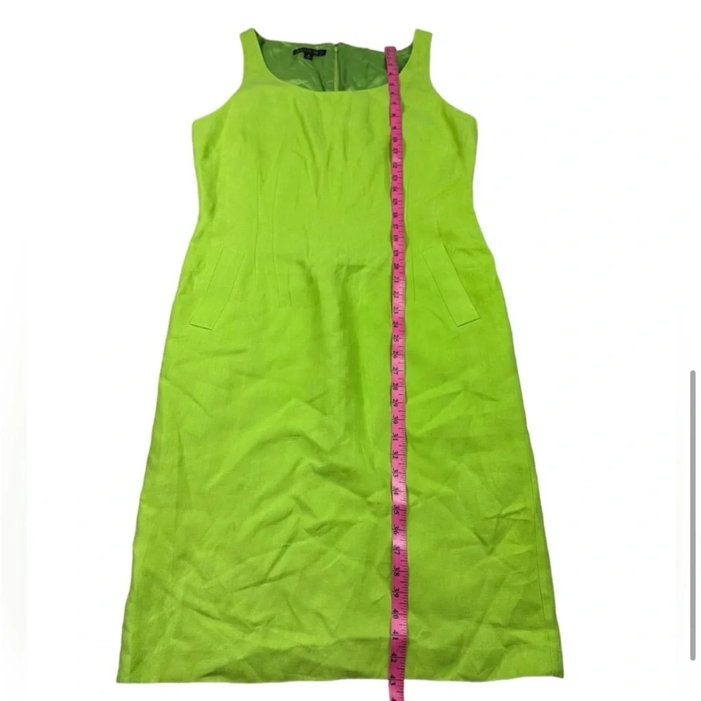 LAFAYETTE 148 NEW YORK: Green Sleeveless Midi Linen Dress &  Blazer Set -size 14
